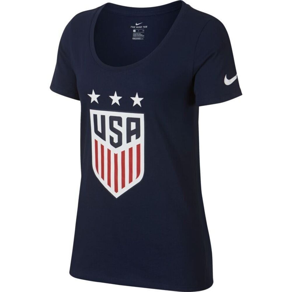 NWT Nike Team USA Women Soccer Short Sleve Crest T-shirt Navy Size Medium